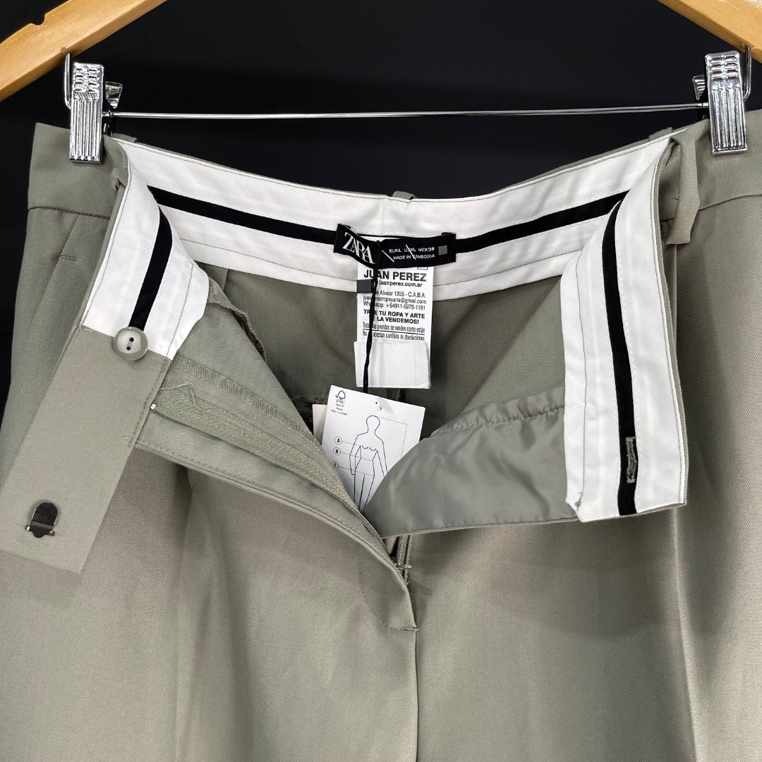 ZARA Pantalon Gris Talle L