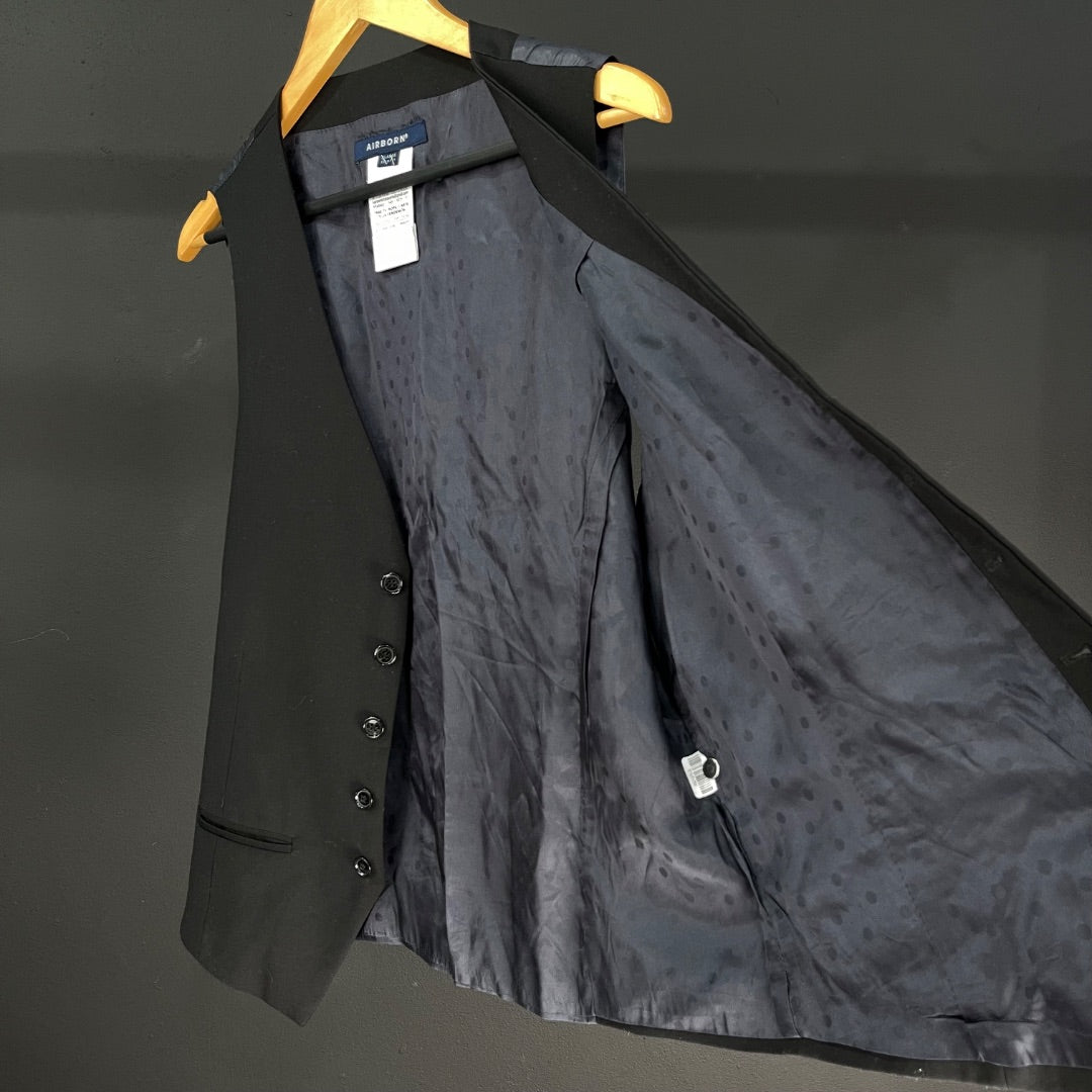 AIRBORN Chaleco Corto Negro Talle XL