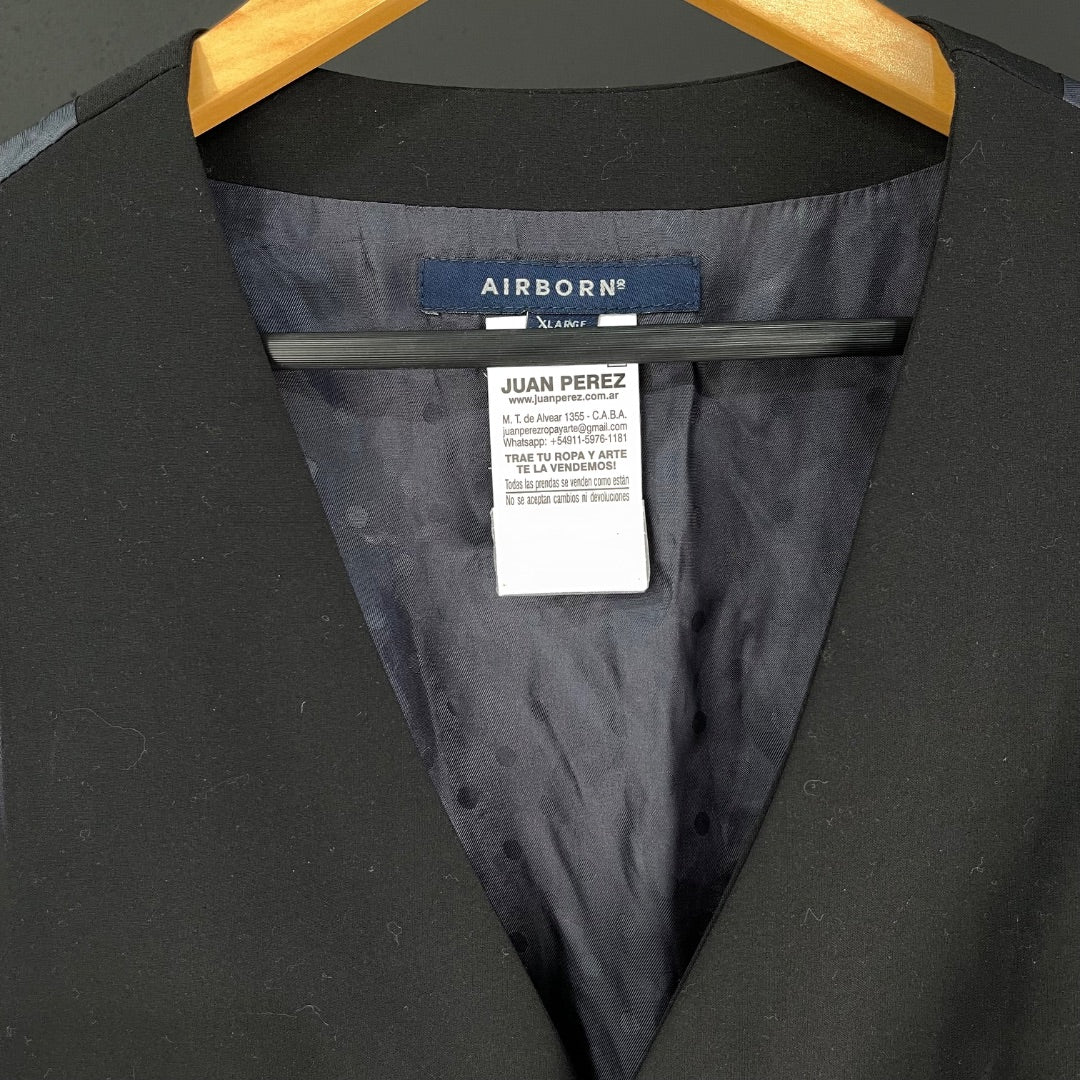 AIRBORN Chaleco Corto Negro Talle XL