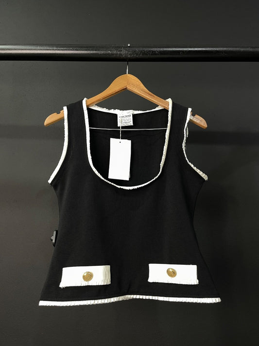 ZARA Top Sin Mangas Negro Talle L