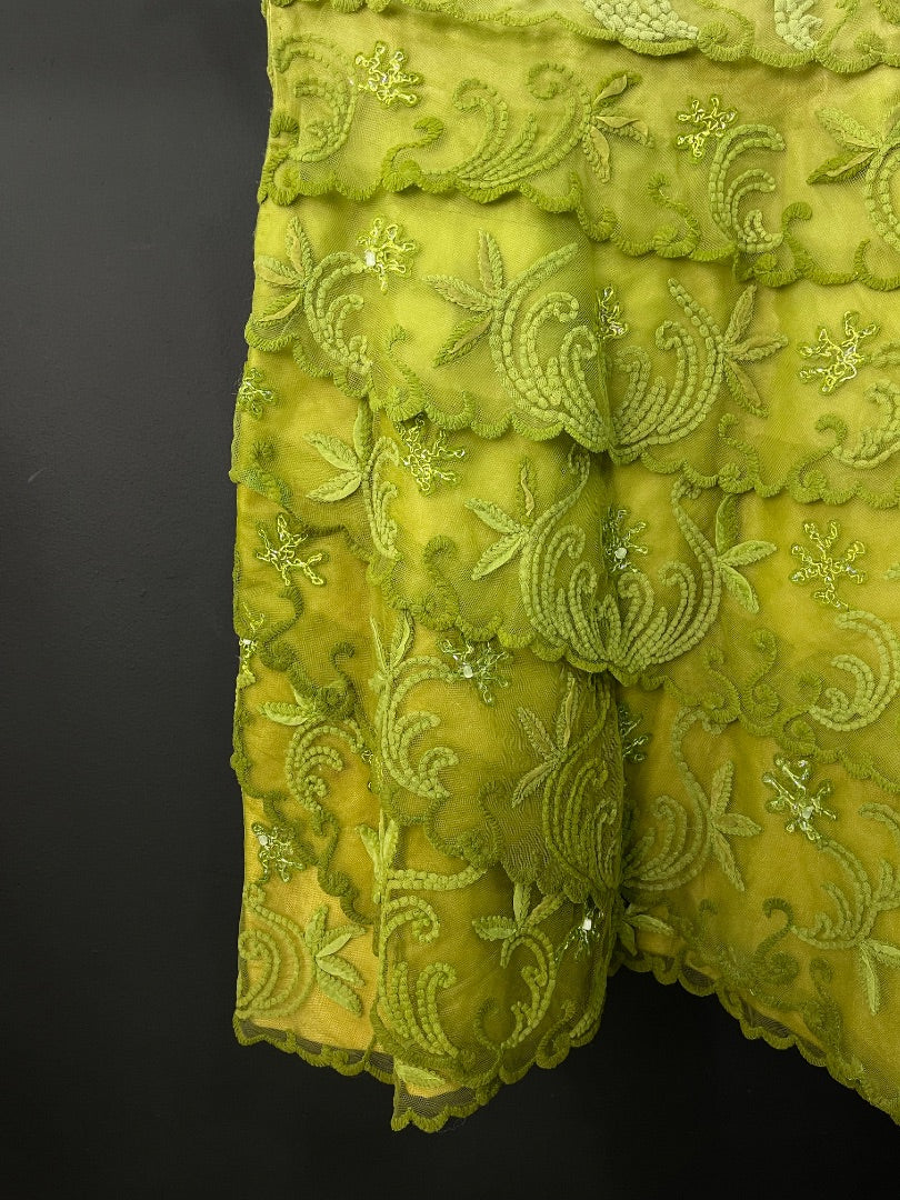 SIN MARCA Vestido Sin Manga Verde Talle M