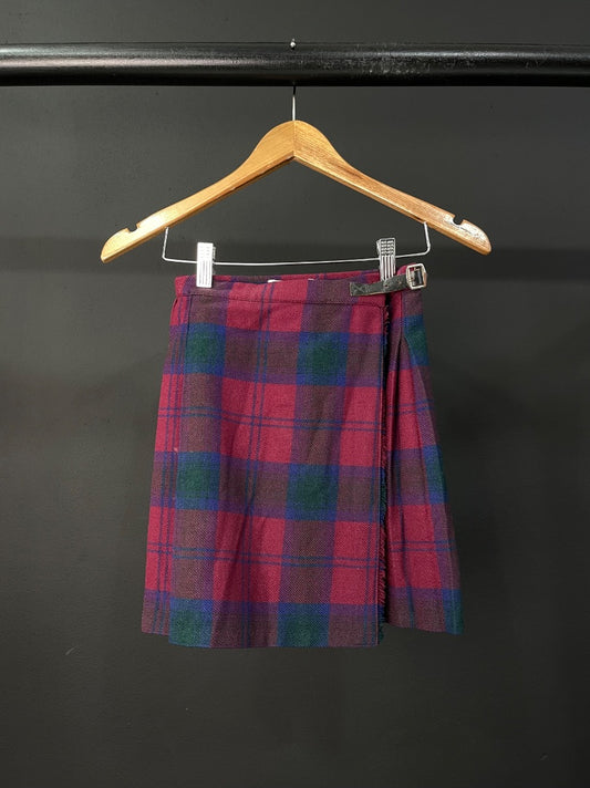 SIN MARCA  Pollera Mini  Color Varios Escoces Bordeaux  Talle 6