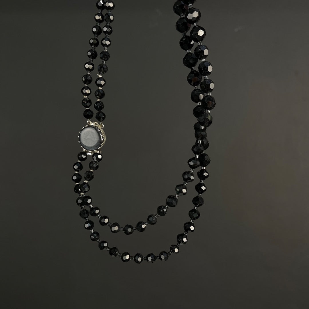 SIN MARCA Collar + Aros Negro Talle Unico
