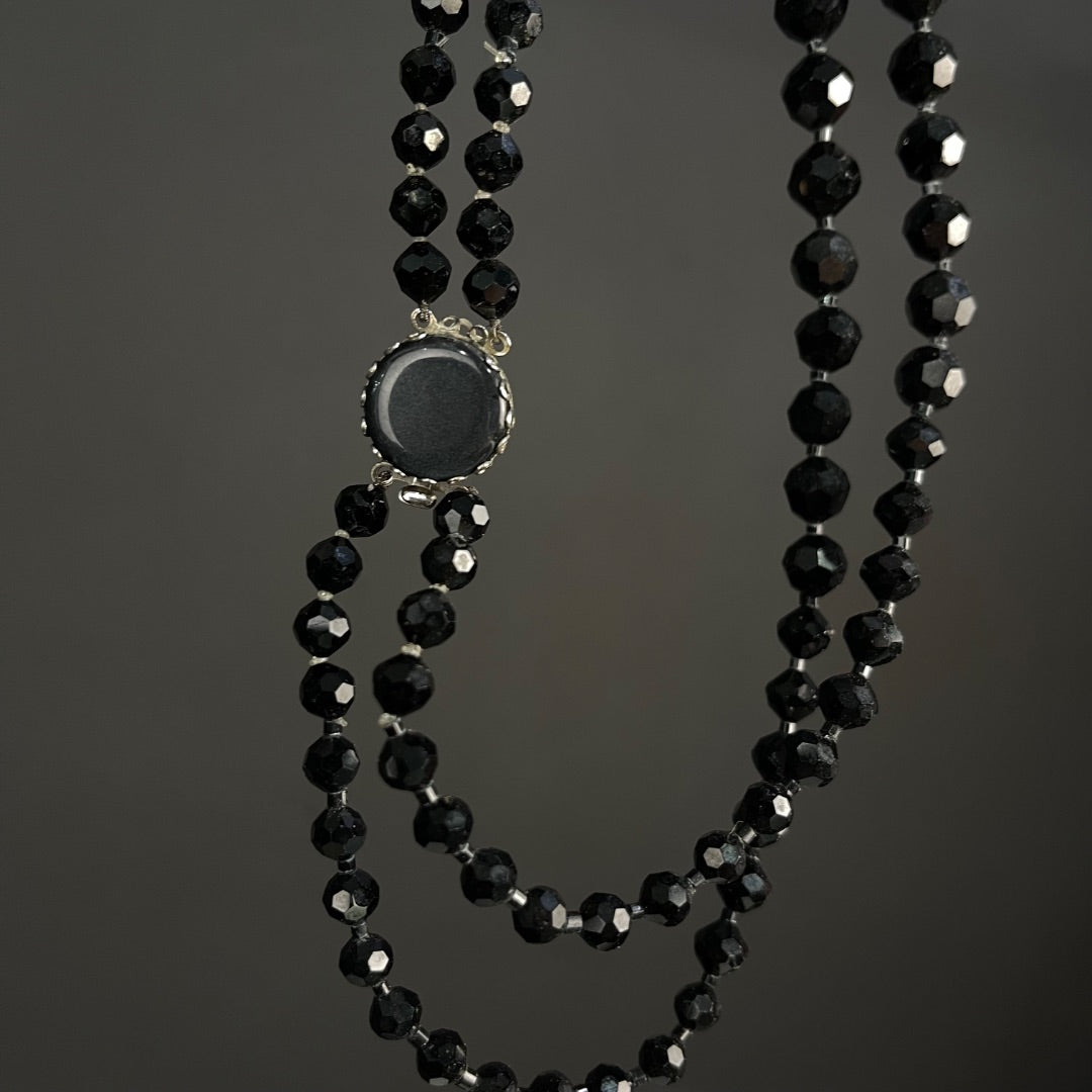 SIN MARCA Collar + Aros Negro Talle Unico