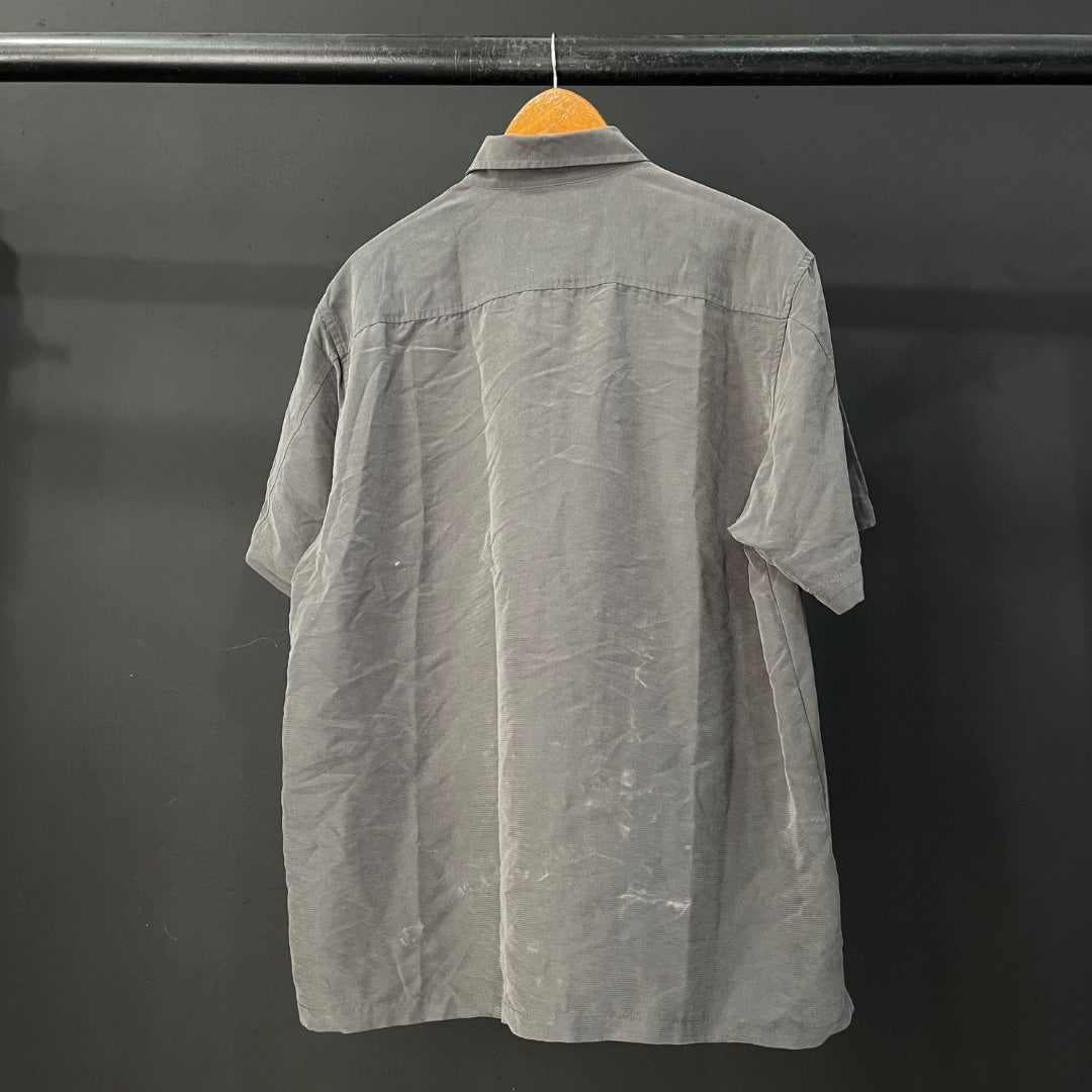 COLUMBIA Camisa Manga Corta Gris Talle L