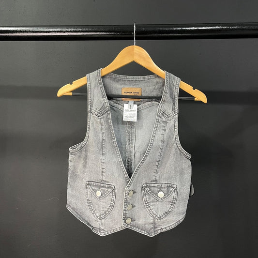 NAHANA JEANS Chaleco Corto Gris Talle 38