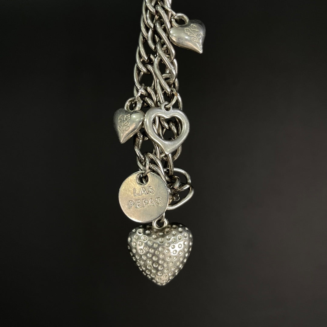 LAS PEPAS Collar Plateado Talle Unico