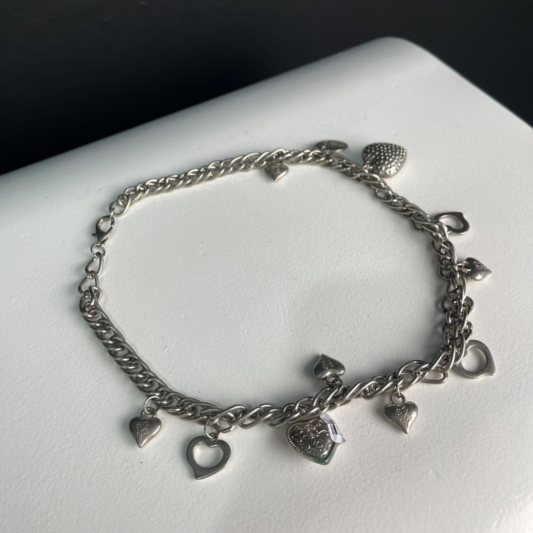 LAS PEPAS Collar Plateado Talle Unico