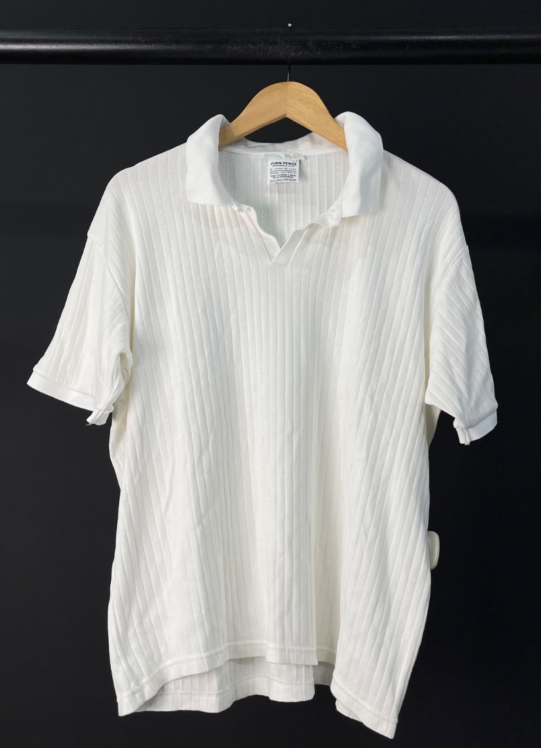 ZARA Remera Manga Corta Blanco Talle L
