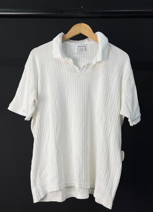 ZARA Remera Manga Corta Blanco Talle L