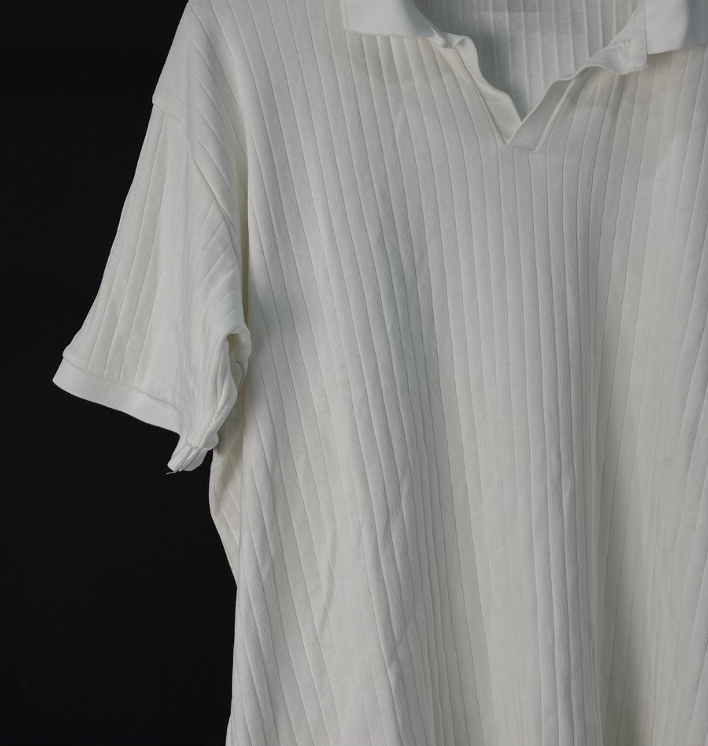ZARA Remera Manga Corta Blanco Talle L