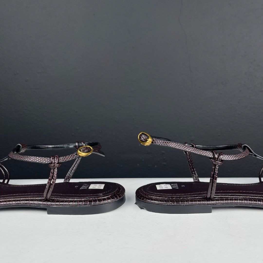 ZARA Sandalias Marron Talle 39