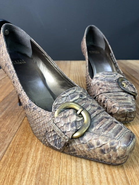 Zapato Taco Alto  STUART WEITZMAN  Varios  Reptil Talle 10