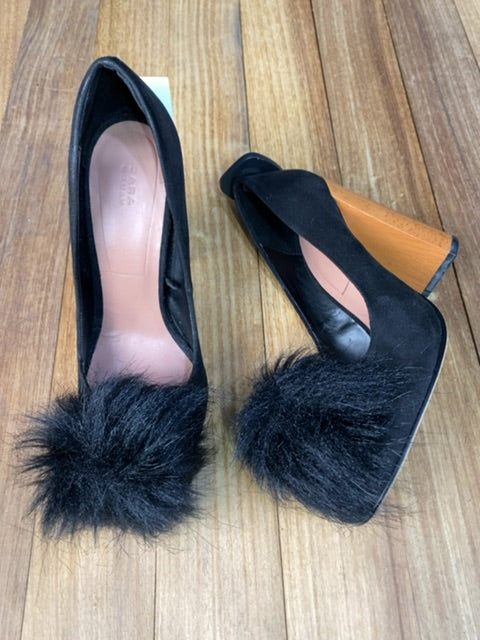 Zapato Taco Alto  ZARA  Negro Talle 37